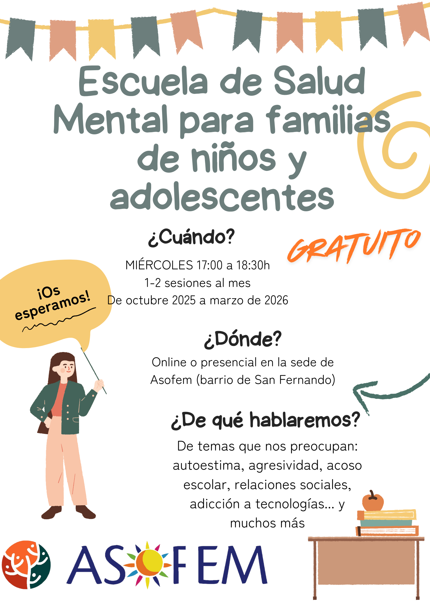 4ª EDICIÓN ESCUELA DE SALUD MENTAL PARA FAMILIAS DE NIÑOS Y ADOLESCENTES