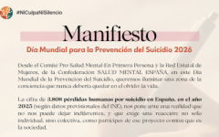 Manifiesto del Día Mundial para la Prevención del Suicidio 2026. Ni culpa ni silencio.