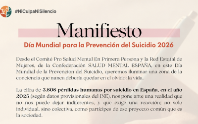 Manifiesto del Día Mundial para la Prevención del Suicidio 2026. Ni culpa ni silencio.